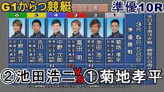 【G1からつ競艇準優10R】①菊地②池田③高田④中野次⑤吉川元⑥上野