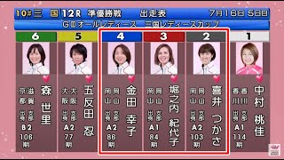 【GⅢ三国競艇準優12R】①中村桃佳VS強力岡山トリオ