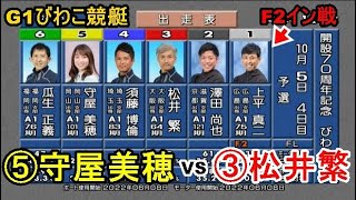 【G1びわこ競艇】予選最後③松井繁VS勝負駆け⑤守屋美穂