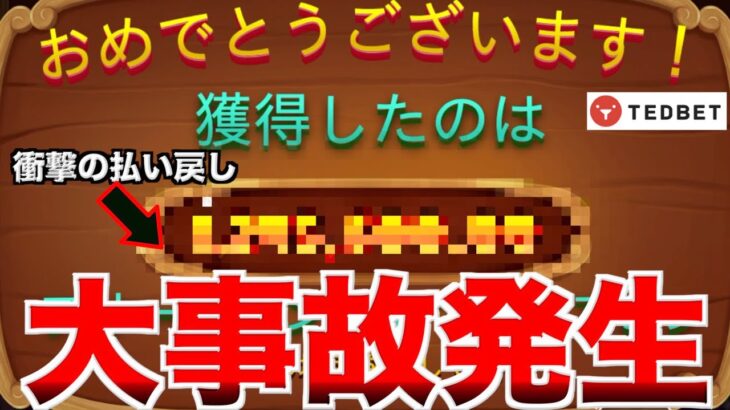 【オンラインカジノ】大事故発生でスロット爆益なるか？〜テッドベット〜