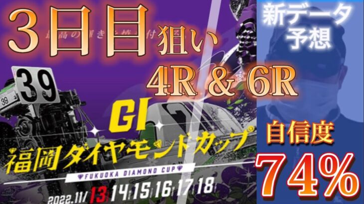 【競艇予想・データ】福岡G1 福岡ダイヤモンドカップ3日目。データから狙い目の4R & 6R 前日予想。#競艇 #福岡競艇 #事前予想 #福岡ダイヤモンドカップ #G1 #ボートレース