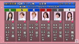 【浜名湖競艇ドリーム】①出口舞有子②川野芽唯③池田浩美④中谷朋子ら出走、ファン投票ドリーム