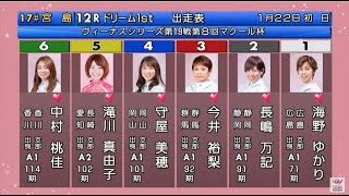 【宮島競艇ドリーム】大激戦①海野ゆかり②長嶋万記④守屋美穂⑥中村桃佳ら出走