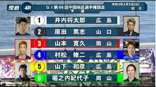 【G1地区選競艇】G1中国地区選開幕！チルト3⑥堀之内紀代子VS強豪男性5選手